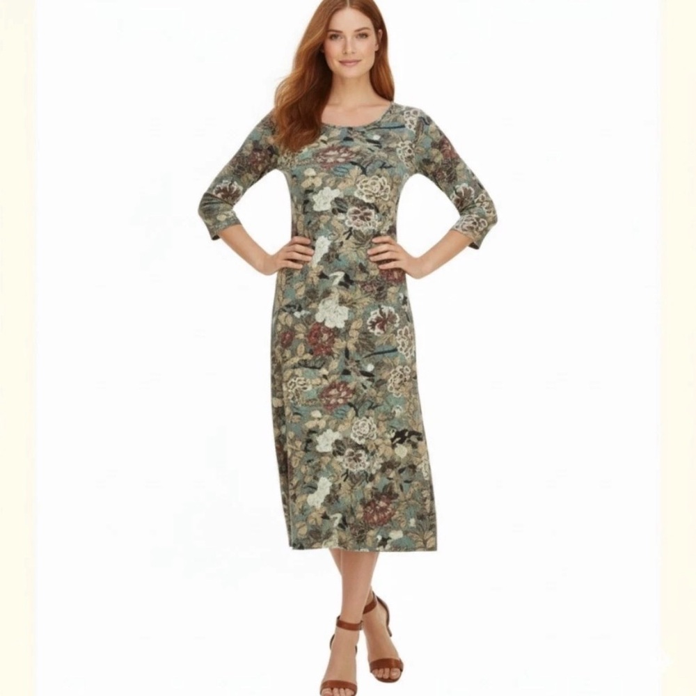 Peruvian Connection Floral Midi Dress